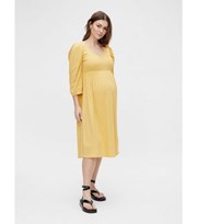 Mama.Licious Mamalicious Maternity Yellow Jersey Midi Dress